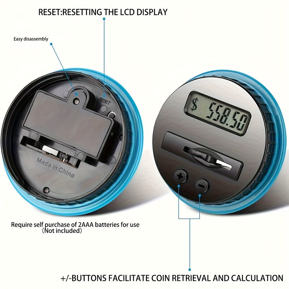 Digital Counting Money Jar, Children's Toys, Penny Bank for Kids, Digital Counting Coin Bank, Money Saving Jar, Holds Over 800 Coins, Powered by 2 AAA Batteries (Not Included), Christmas and Halloween Gifts