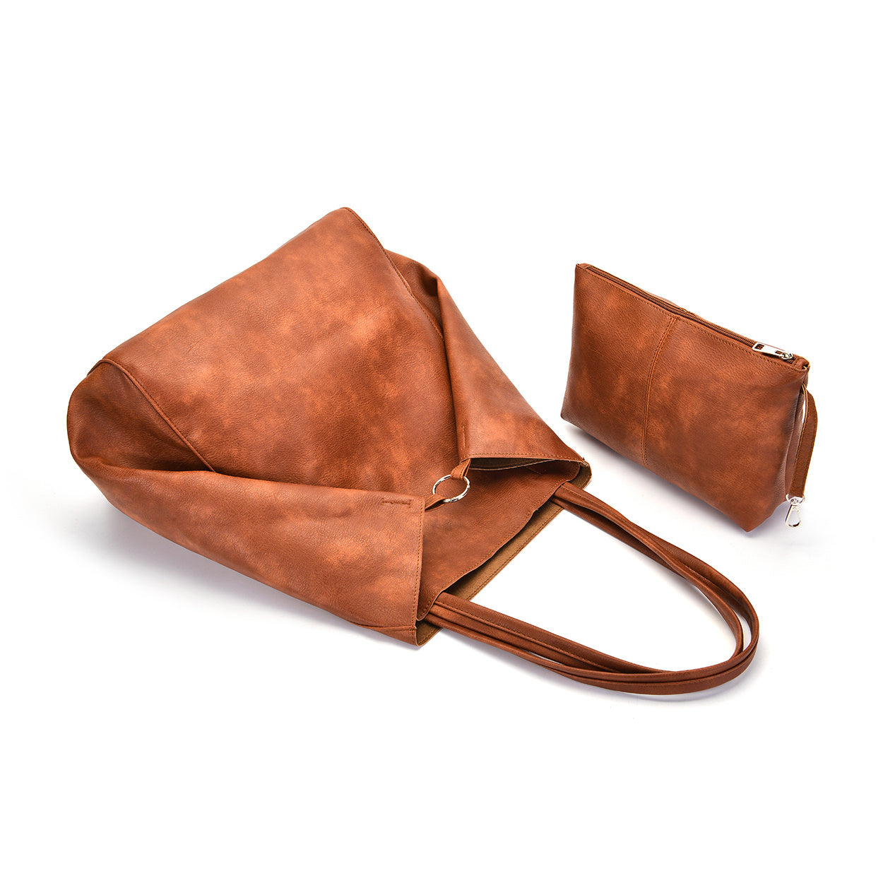 Retro Solid Color, Vintage, Large Capacity Handbag with Inner Bag