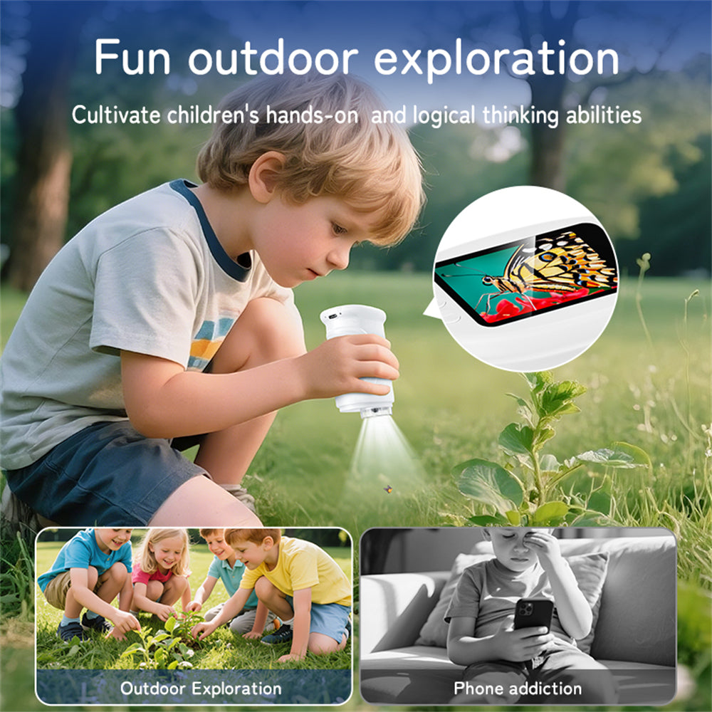 1000X Handheld Microscope for Kids 2.0" Screen Rechargeable Mini Pocket Digital Microscopes Portable Edu Gift Children Students