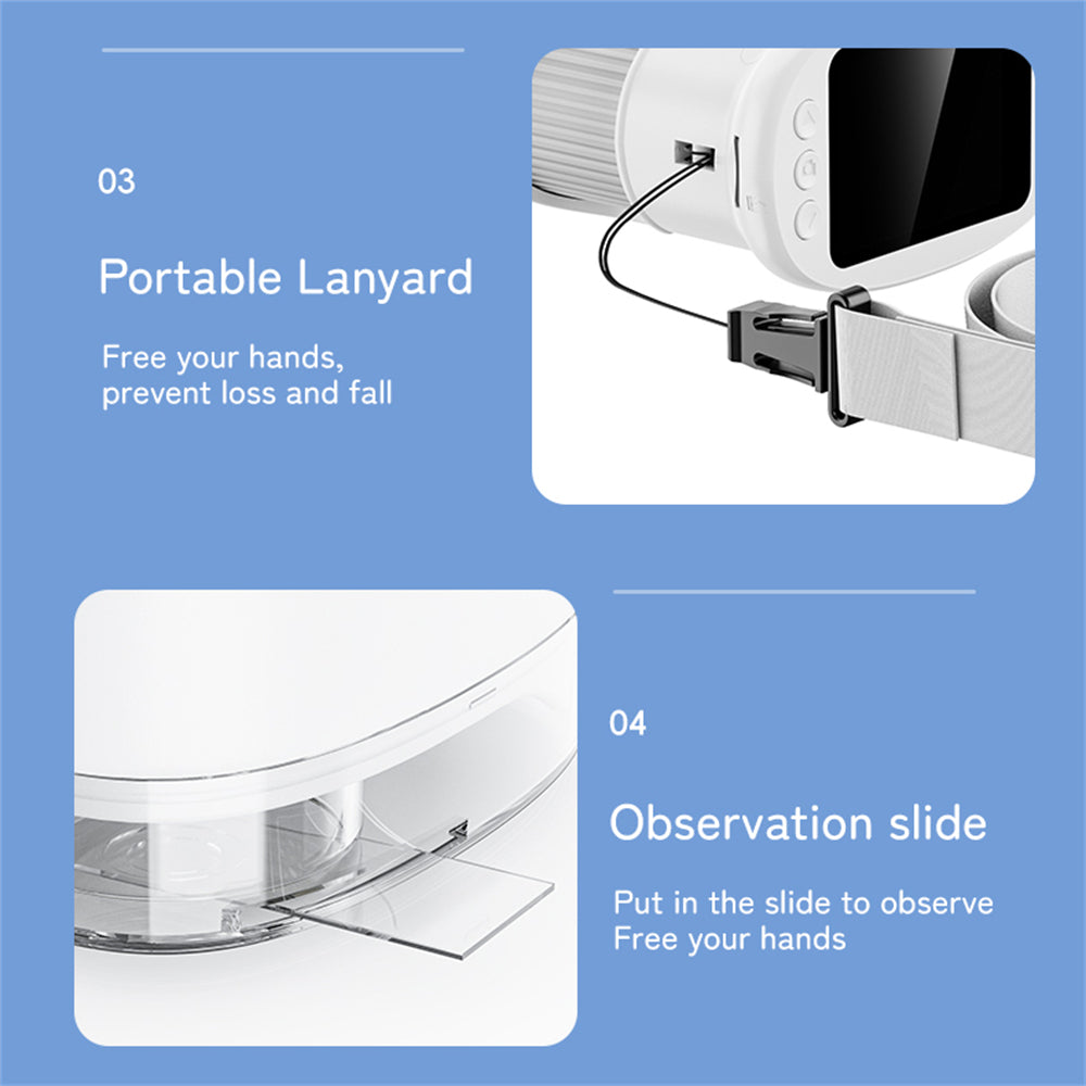 1000X Handheld Microscope for Kids 2.0" Screen Rechargeable Mini Pocket Digital Microscopes Portable Edu Gift Children Students