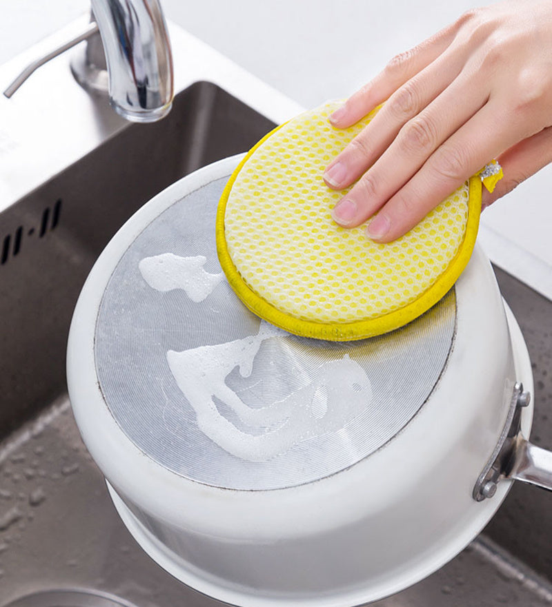5/10pcs Double-Sided Dishwashing Sponges for Pots and Pans - Effortless Kitchen Cleaning with Durable Polyester Sponges