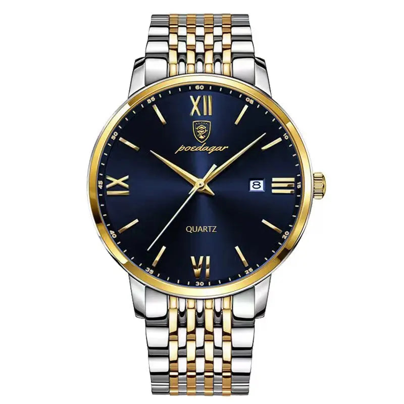 POEDAGAR Luxury Casual Men's Wristwatch Sports Stainless Steel Waterproof Date Man Watch High Quality Fashion Quartz Men Watches