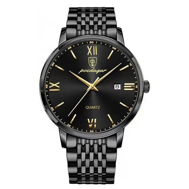 POEDAGAR Luxury Casual Men's Wristwatch Sports Stainless Steel Waterproof Date Man Watch High Quality Fashion Quartz Men Watches