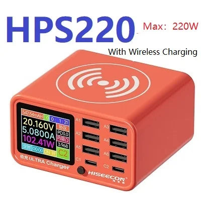 Premium Quality DianBa mini SB C Fast Charger Upoy 100W GaN 8 Port Wirelesss Charging Station Hub Block Cube for iPad iPhone 16