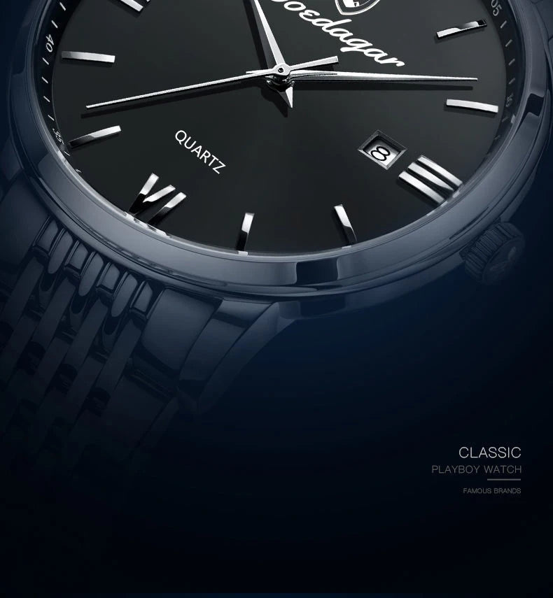 POEDAGAR Luxury Casual Men's Wristwatch Sports Stainless Steel Waterproof Date Man Watch High Quality Fashion Quartz Men Watches