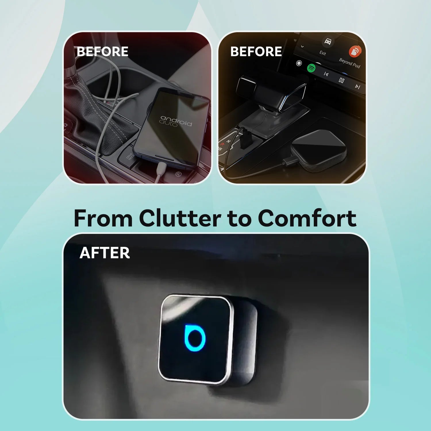 2025 Ottocast Mini SLIM Wireless CarPlay Android Auto Adapter for iPhone Android Phone Smallest 2 IN 1 USB Dongle Fast Connect