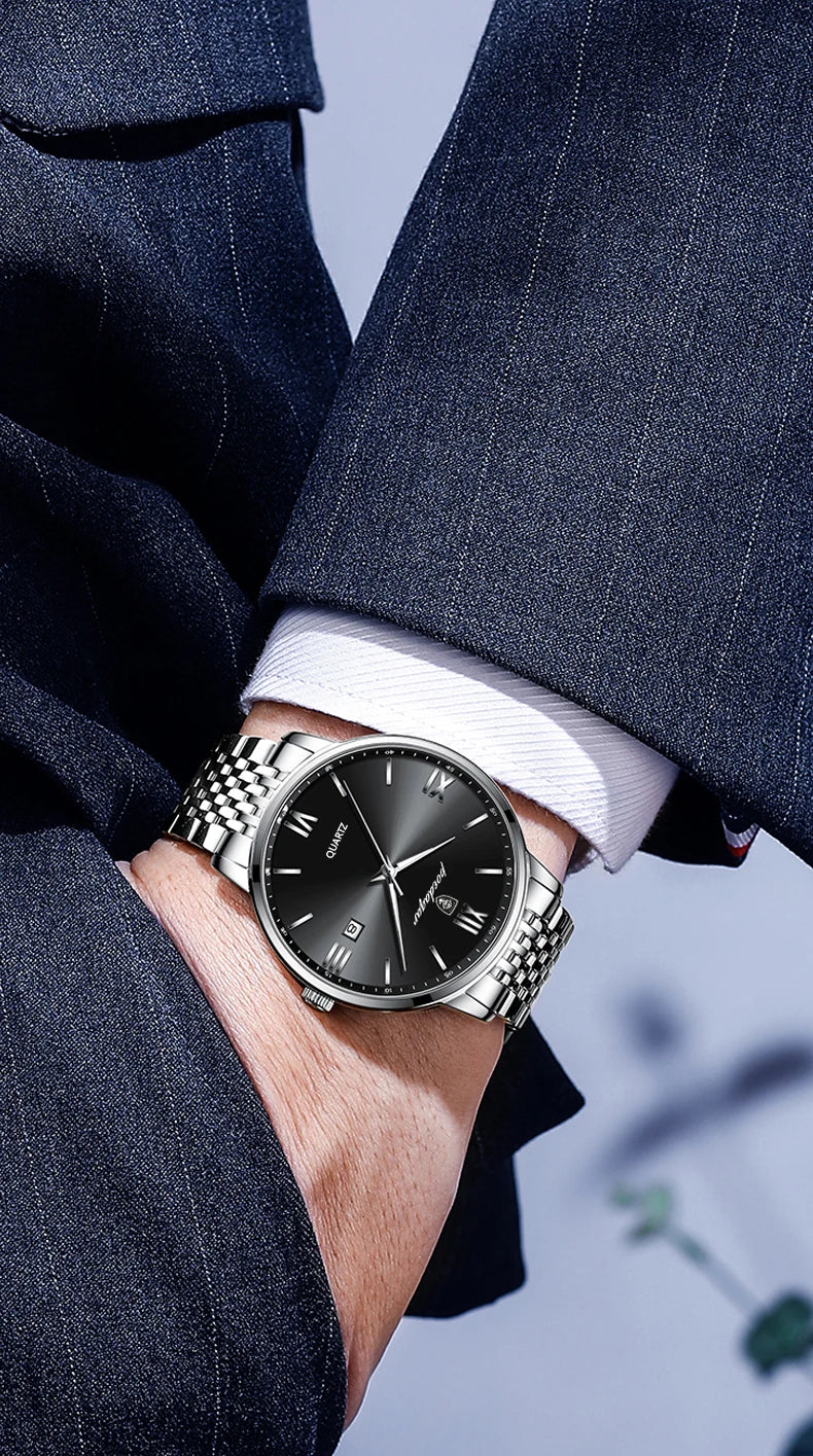 POEDAGAR Luxury Casual Men's Wristwatch Sports Stainless Steel Waterproof Date Man Watch High Quality Fashion Quartz Men Watches