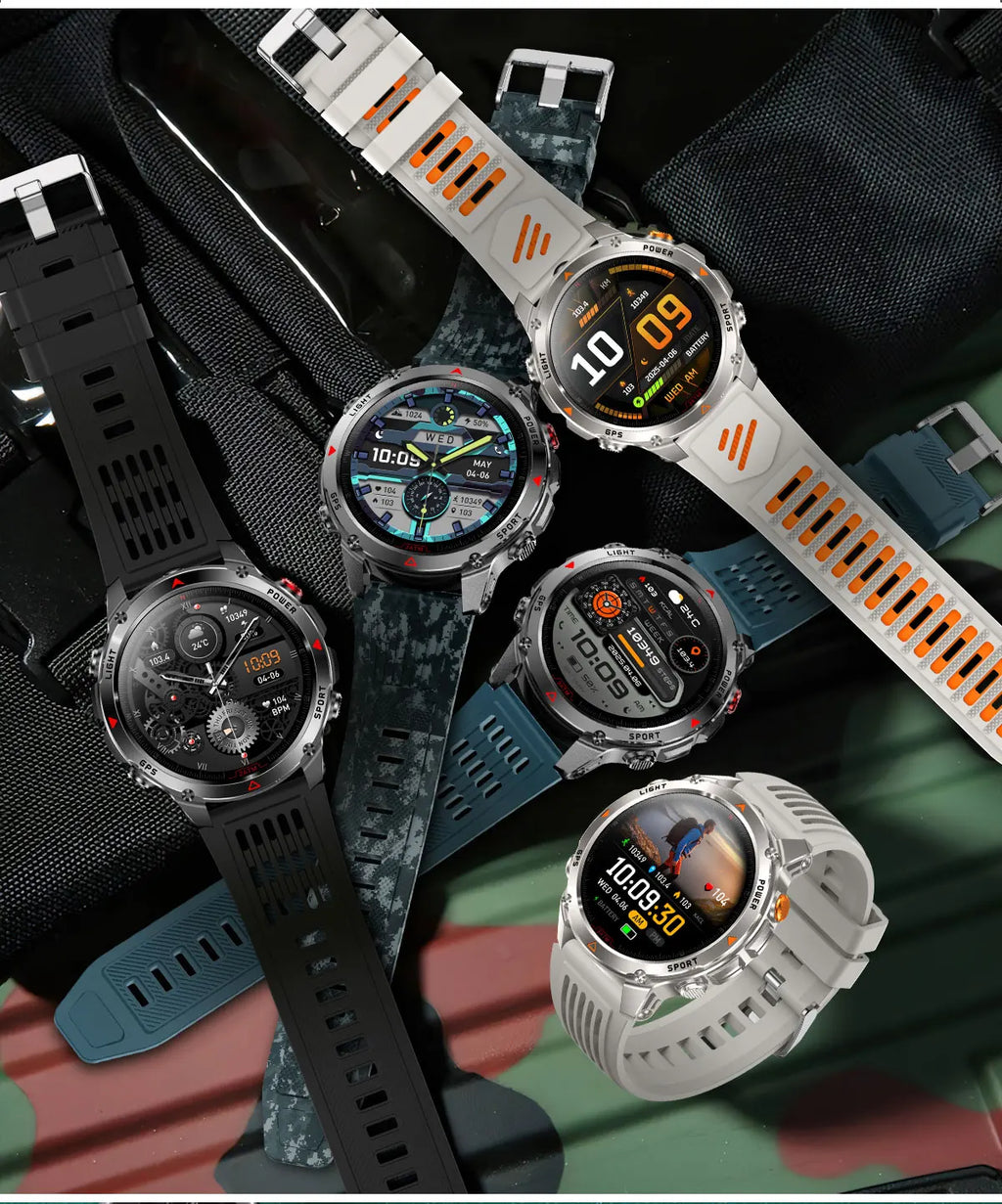 Forerunner 570 GPS Smart Watch 3ATM Waterproof  AMOLED Screen MULTI-BAND GNSS Compass Altimeter Flashlight Sports Smartwatch Men