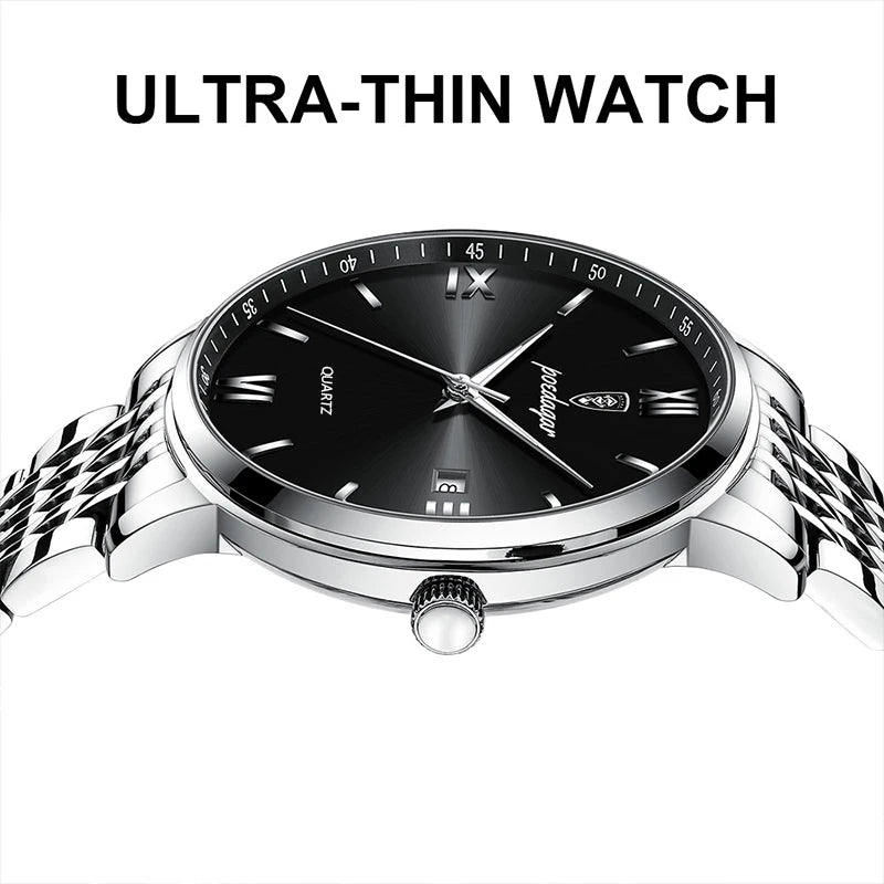 POEDAGAR Luxury Casual Men's Wristwatch Sports Stainless Steel Waterproof Date Man Watch High Quality Fashion Quartz Men Watches