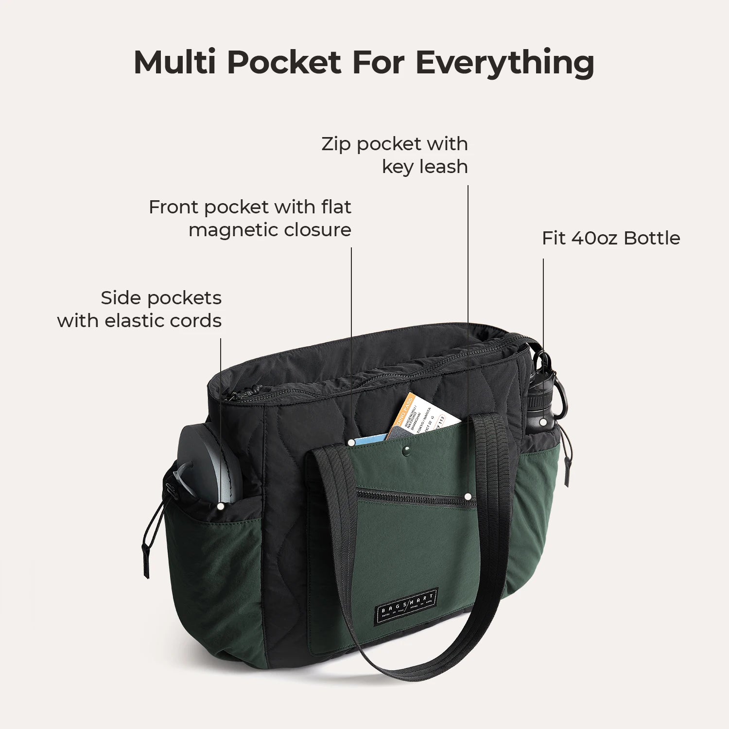 BAGSMART Women's bags Waterproof Tote Bag Lightweight Handbag Perfect for Gym Work Travel Large Shoulder Bag Crossbody Bags