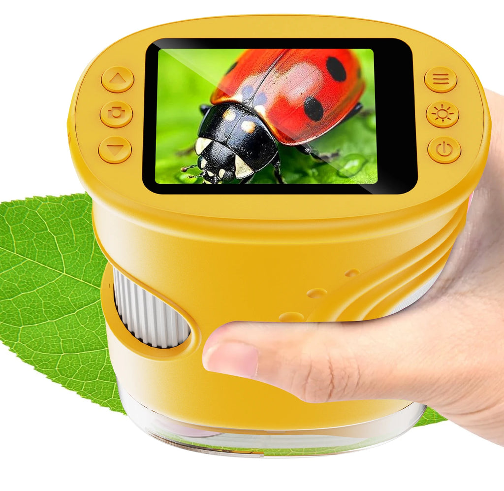 1000X Handheld Microscope for Kids 2.0" Screen Rechargeable Mini Pocket Digital Microscopes Portable Edu Gift Children Students