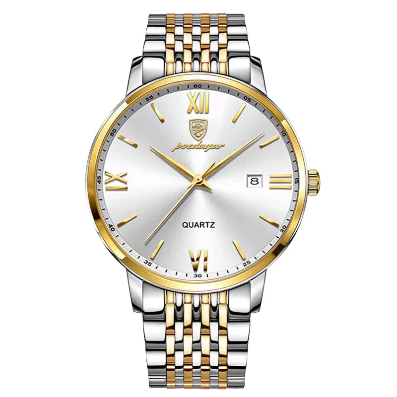 POEDAGAR Luxury Casual Men's Wristwatch Sports Stainless Steel Waterproof Date Man Watch High Quality Fashion Quartz Men Watches