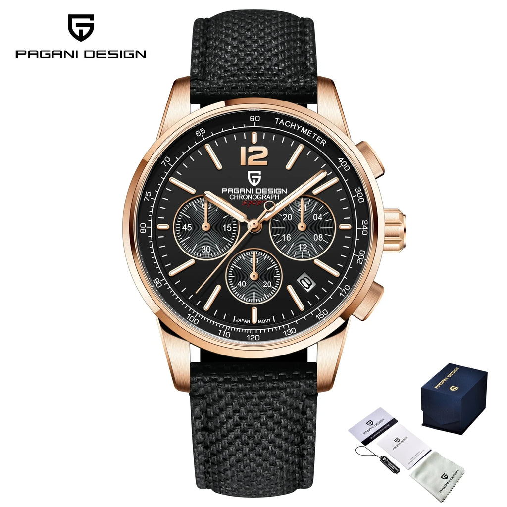 PAGANI DESIGN 2026 New Luxury Fashion Casual Men Quartz Watches VK63 100M Water Resistant Sapphire Glass Stainless Steel Watches