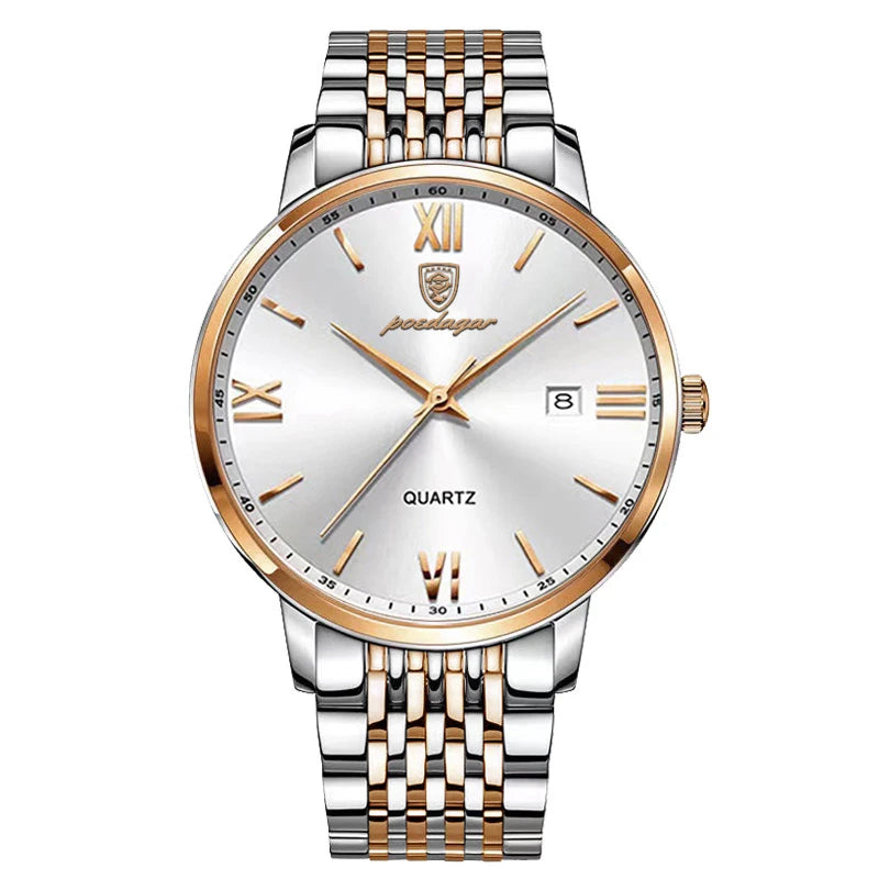 POEDAGAR Luxury Casual Men's Wristwatch Sports Stainless Steel Waterproof Date Man Watch High Quality Fashion Quartz Men Watches
