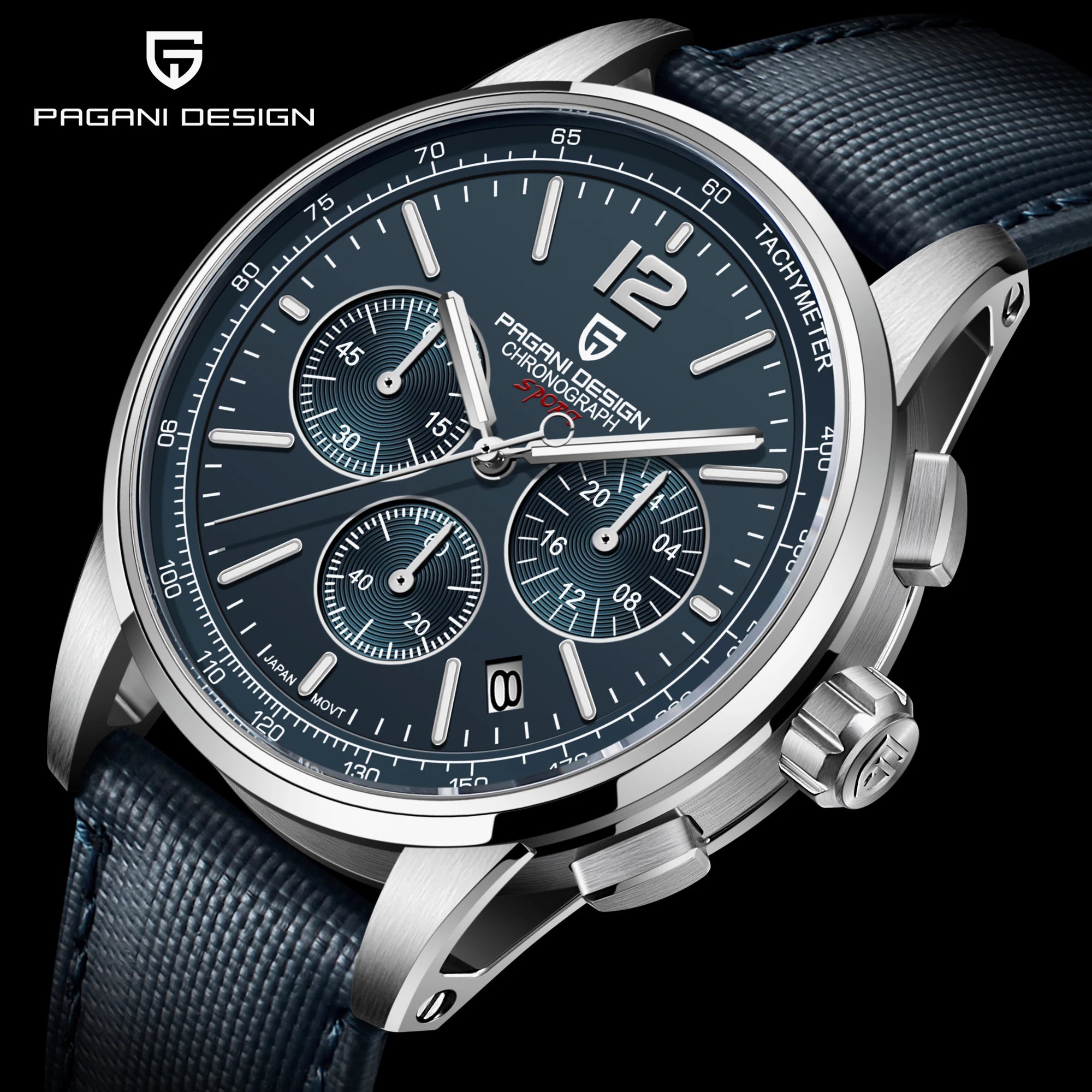 PAGANI DESIGN 2026 New Luxury Fashion Casual Men Quartz Watches VK63 100M Water Resistant Sapphire Glass Stainless Steel Watches