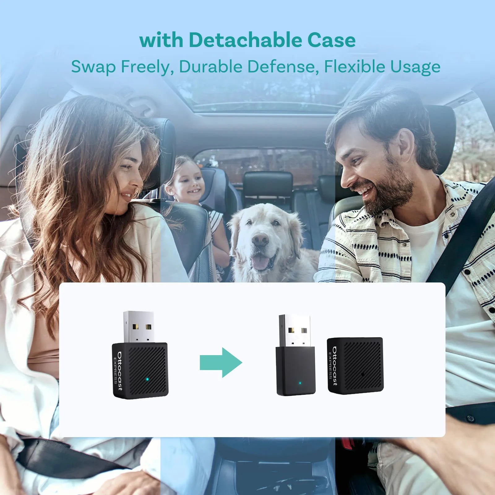 2025 Ottocast Mini SLIM Wireless CarPlay Android Auto Adapter for iPhone Android Phone Smallest 2 IN 1 USB Dongle Fast Connect