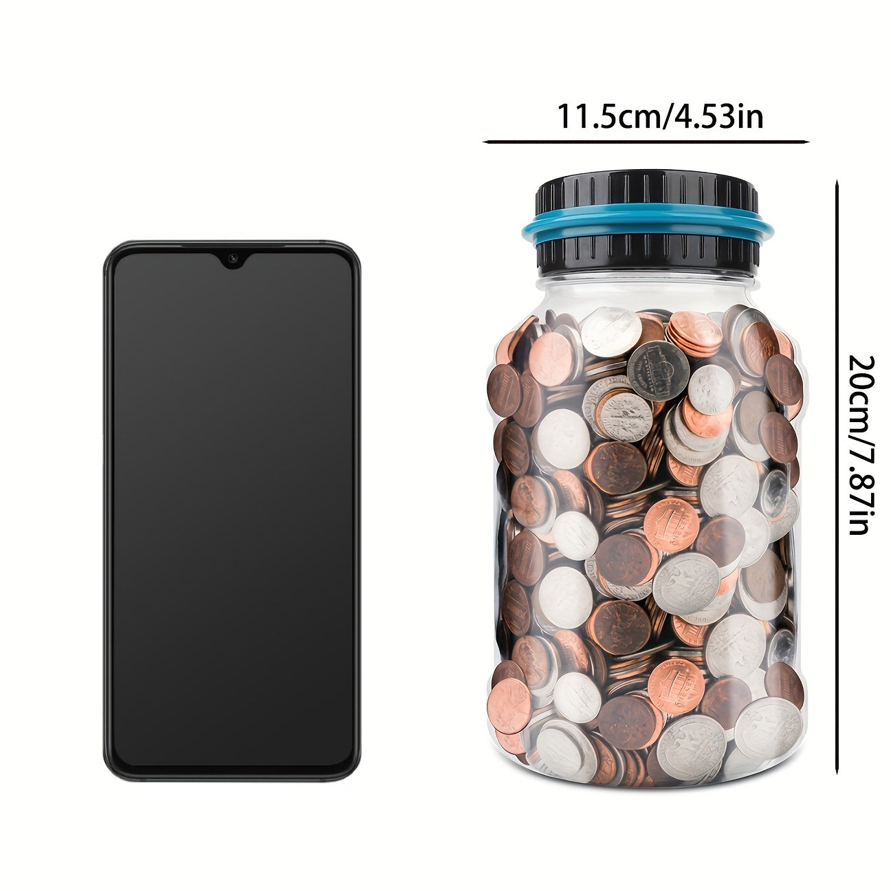 Digital Counting Money Jar, Children's Toys, Penny Bank for Kids, Digital Counting Coin Bank, Money Saving Jar, Holds Over 800 Coins, Powered by 2 AAA Batteries (Not Included), Christmas and Halloween Gifts
